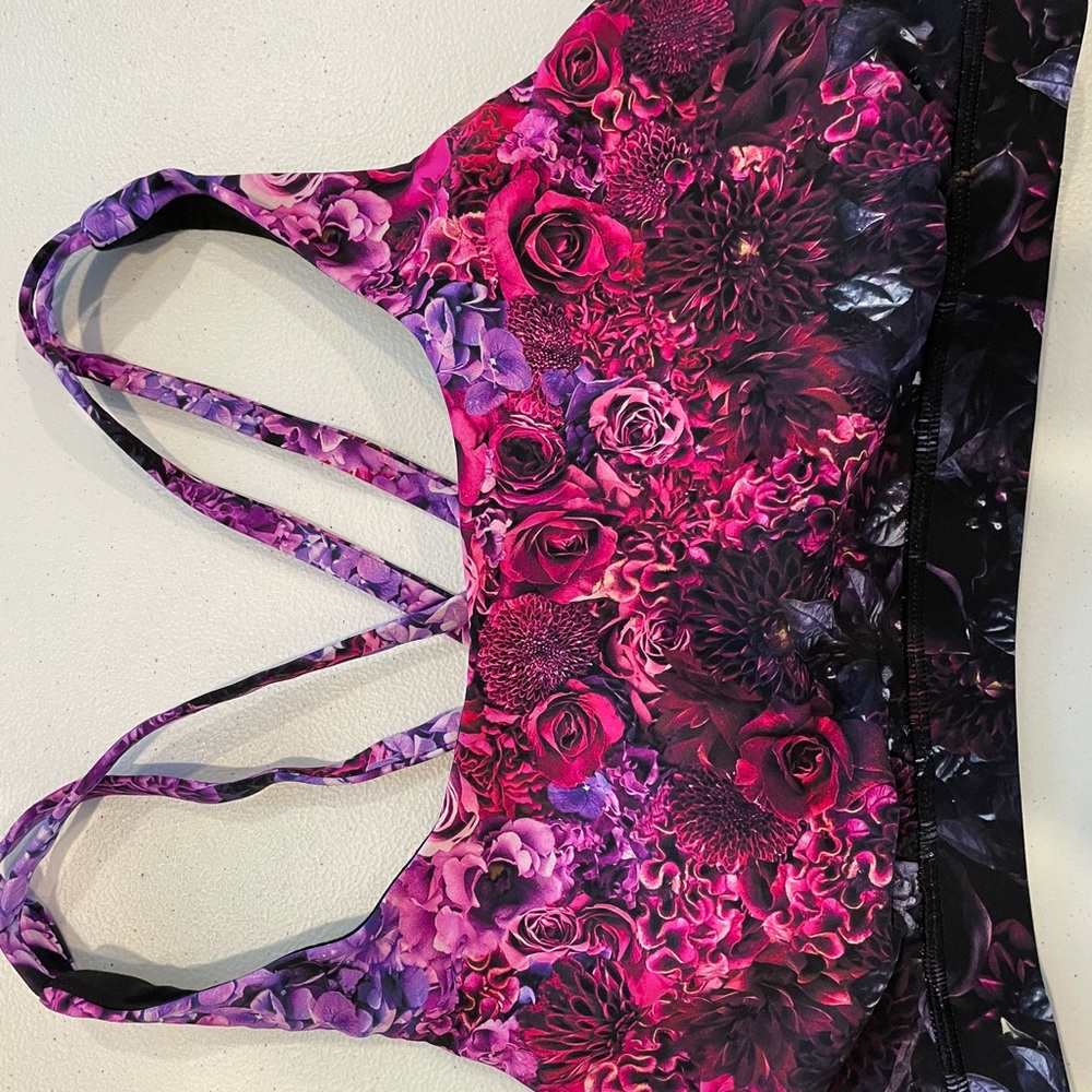 Floral sports bra.